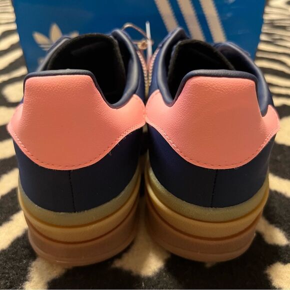 NWT Adidas Gazelle Bold Platform Shoes Dark Blue Pink Spark Women’s Size 7.5 - Picture 12 of 15